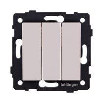 Выключатель 3-клавишный 10А/250В, кашемир матовый Kollinger REA-S-012CM для Aspekt, Eleganz, Reflex - Kollinger