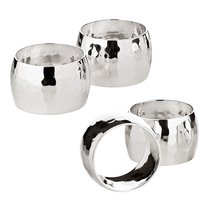 Набор колец для салфеток Edzard Флюкс d4хh4 см, круглые, 4 шт, посеребрение - Edzard