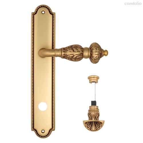 Дверная ручка Venezia Lucrecia WC-4 на планке PL98 французское золото + коричневый - Venezia Collezione