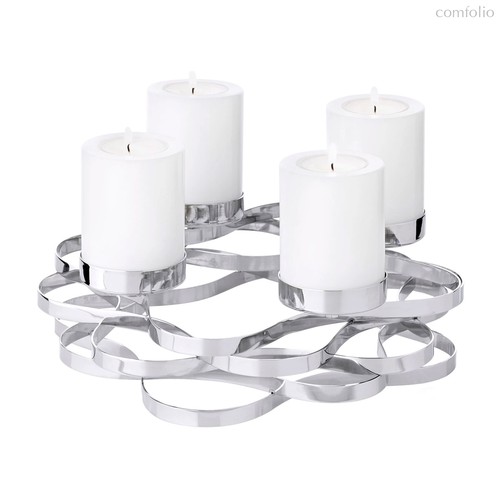 Подсвечник Edzard Алита с подставками для чайной свечи Корнелиус d25хh6 см, 5 шт, сталь нержавеющая - Edzard