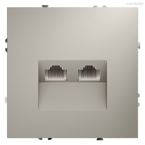 Розетка компьютерная встраиваемая VOLTUM S70 двойная RJ45+RJ45 кат.6, (кашемир) - Voltum