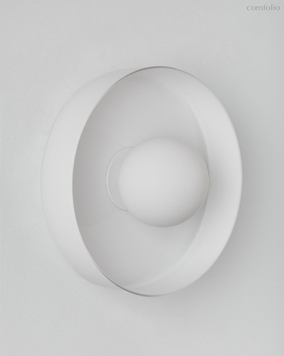 Настенный светильник Кассель с белым стеклом - Ø 25 см, цвет белый - Louvre Home