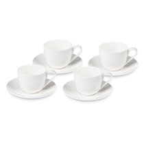 Набор чашек кофейных с блюдцами Decor de table Плиссе 90 мл, 4 шт, фарфор костяной, п/к - Decor De Table
