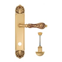 Дверная ручка Venezia Monte Cristo WC-2 на планке PL87 французское золото + коричневый - Venezia Collezione