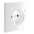 Накладка для розетки с заземлением и защитными шторками, с USB A+A, S70 белый глянцевый - Voltum