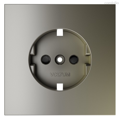 Накладка для розетки с заземлением и защитными шторками, S70 шелк - Voltum