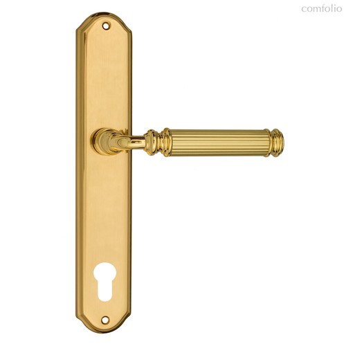 Дверная ручка Venezia Mosca CYL на планке PL02 полированная латунь - Venezia Collezione