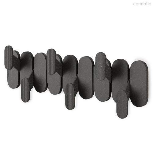 Вешалка настенная Tempo, 6 крючков, черная - Umbra