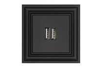 Розетки и выключатели: Устройство зарядное USB (A+A) 3,4А, шоколад матовое, Classic - Kanlux