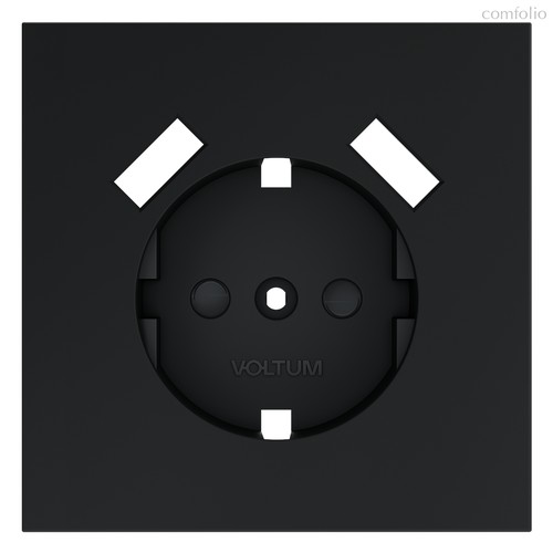 Накладка для розетки с заземлением и защитными шторками, с USB A+A, S70 графит - Voltum
