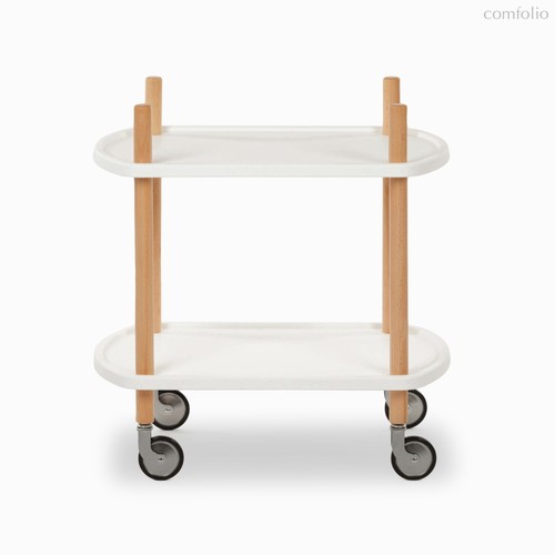 Кофейный столик Chahna 59х40, цвет белый/светло-коричневый - Cosmo