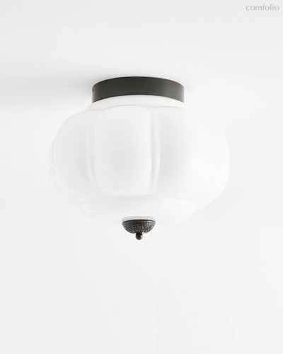 Чёрный светильник Элаиза с белым плафоном, цвет белый - Louvre Home