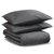 Комплект постельного белья двуспальный из сатина темно-серого цвета из коллекции Wild - Tkano