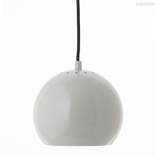Лампа подвесная Ball, 16х?18 см, светло-серая глянцевая, черный шнур - Frandsen