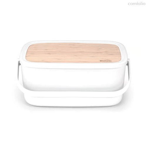 Хлебница с доской Brabantia NIC 40х25 см, светло-серая, пластик - Brabantia