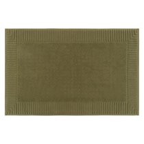 Коврик для ванной с фактурным бортиком оливкового цвета из коллекции Essential, 50х80 см - Tkano