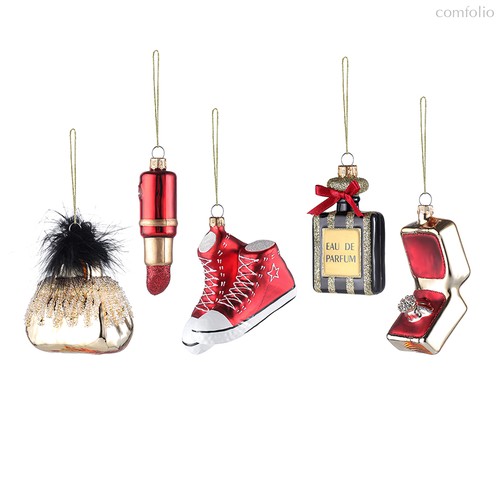 Набор ёлочных украшений Vogue из коллекции New Year Essential, 5 шт. - Tkano