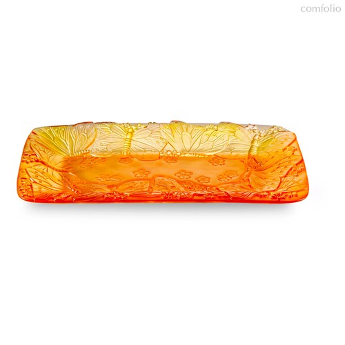 Блюдо прямоугольное Decor de Table Pate de Verre Cristal Бабочка 22х13 см, хрустальное тесто - Decor De Table
