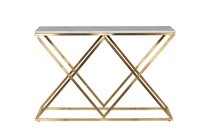 Консоль белый иск. мрамор/мат. золото 120x40x78см - Garda Decor