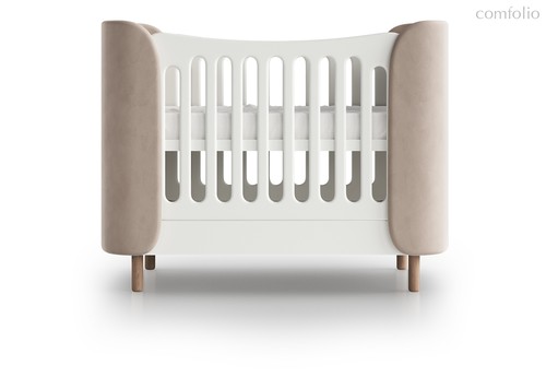 Кроватка KIDI Soft mini cпальное место 60*120 см антивандальная ткань (бежевый) - Ellipse
