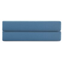 Простыня на резинке из премиального сатина джинсово-синего цвета из коллекции Essential, 180х200х30 - Tkano