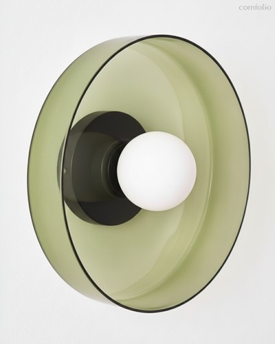 Настенный светильник Кассель с зеленым стеклом – Ø 35 см, цвет зеленый - Louvre Home