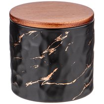 Банка Для Сыпучих Продуктов Коллекция Золотой Мрамор Цвет:Black 11,5x11 см