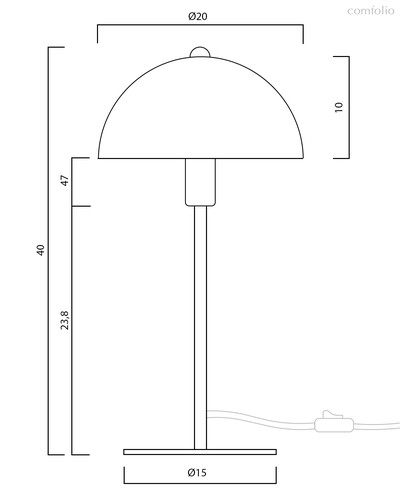 Настольная лампа Эллен, цвет полированная латунь - Louvre Home