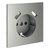 Накладка для розетки с заземлением и защитными шторками, с USB A+A, S70 сталь - Voltum