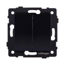 Выключатель 2-клавишный проходной 10А/250В, изогнутый, черный Kollinger REA-R-009BK для Aspekt, Eleganz, Reflex - Kollinger