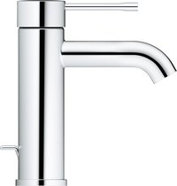23589001 Essence+ Смеситель для раковины с низким изливом и донным клапаном, хром - Grohe