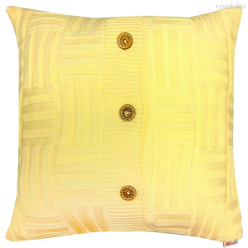 Вязаный чехол для подушки "Квадро", 43х43см, 02-V336/1, цвет желтый, 43x43 - Altali