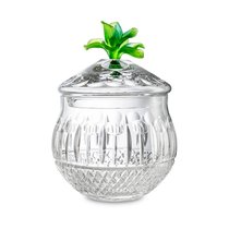 Банка для печенья Decor de table Париж Камелия 15х21,5 см, хрусталь, цветок зеленый - Decor De Table