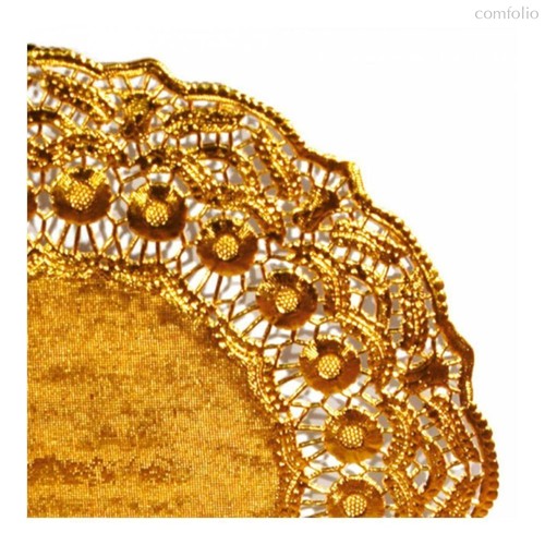 Салфетка ажурная золотая d 31 см, металлизированная целлюлоза, 100 шт, Garcia de Pou - Garcia De Pou