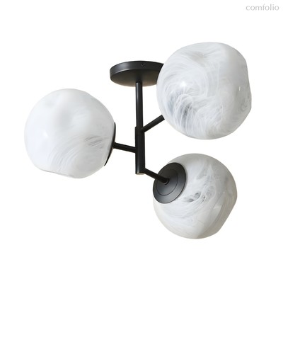 Чёрный светильник Клауд с плафонами с облачным узором - Louvre Home