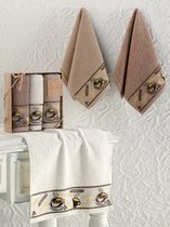 Кухонные полотенца махровые "KARNA" жаккард COFFE CUP 30x50 см 1/3 - Bilge Tekstil