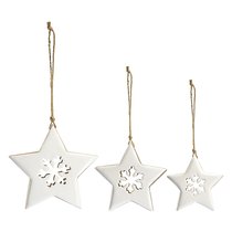 Набор елочных украшений Winter stars из коллекции New Year Essential, 3 шт. - Tkano