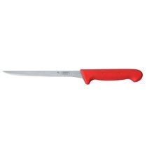 Нож PRO-Line филейный, красная пластиковая ручка, 20 см - P.L. Proff Cuisine