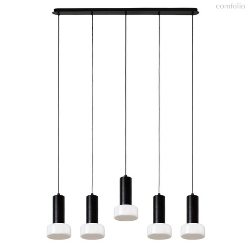Светильник подвесной каскадный Fungus, ?15х25 см, 5 плафонов, белый/черный - Bergenson Bjorn