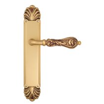 Дверная ручка Venezia Monte Cristo на планке PL87 французское золото + коричневый - Venezia Collezione