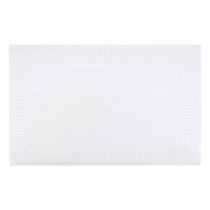 Коврик для ванной с фактурным бортиком белого цвета из коллекции Essential, 50х80 см - Tkano