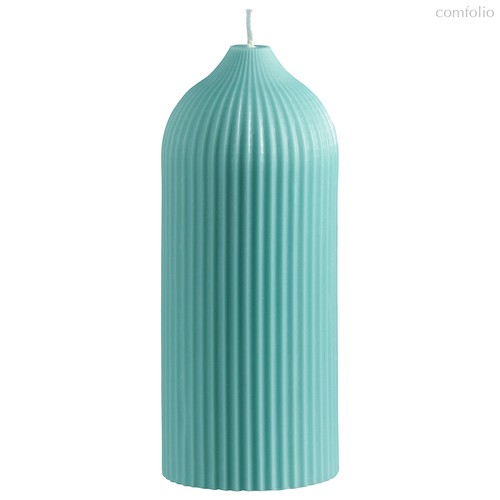 Свеча декоративная бирюзового цвета из коллекции Edge, 16,5см - Tkano
