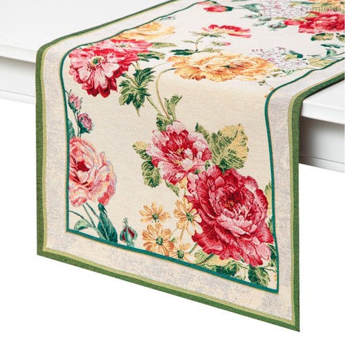 Дорожка для стола Mix&Match Home Королевский пион 44х140 см, гобелен, бежевая - Mix&Match