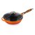 Сковорода с крышкой LAVA d24 см, 2 л, с деревянной ручкой, чугун, оранжевая - Lava