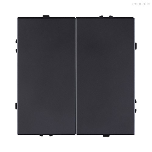 Выключатель 2-клавишный проходной 10А/250В, черный матовый Kollinger Eclipse EC-005BK - Kollinger