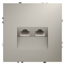 Розетка компьютерная встраиваемая VOLTUM S70 двойная RJ45+RJ45 кат.6, (кашемир)