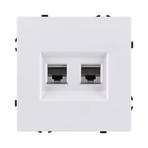 Розетка двойная Ethernet RJ45 Cat.6, белый глянцевый Kollinger Eclipse EC-018WG - Kollinger