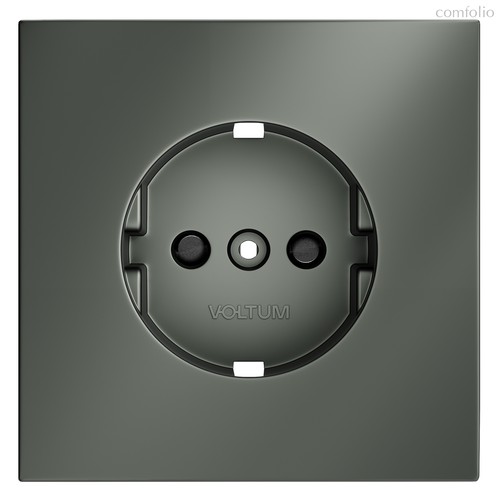 Накладка для розетки с заземлением и защитными шторками, S70 титан - Voltum