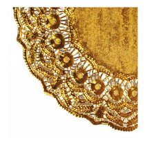 Салфетка ажурная золотая d 16,5 см, металлизированная целлюлоза, 100 шт, Garcia de Pou - Garcia De Pou