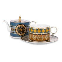 Набор эгоист Mix&Match Home Олимп, чайник 300 мл, чашка чайная 200 мл, блюдце 16 см, п/к - Mix&Match